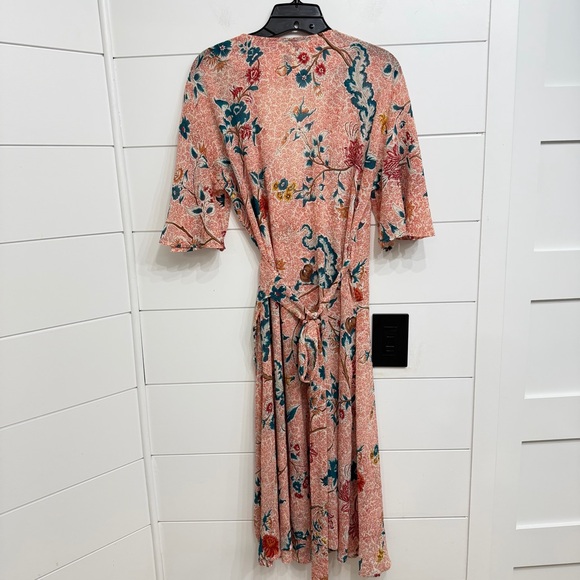 Anthropologie Maeve Adelaide pink floral Wrap Dress 23820 - Picture 8 of 12